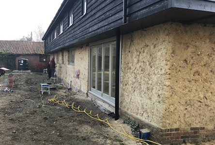 Exterior Lime Works on Suffolk Grain Barn Example